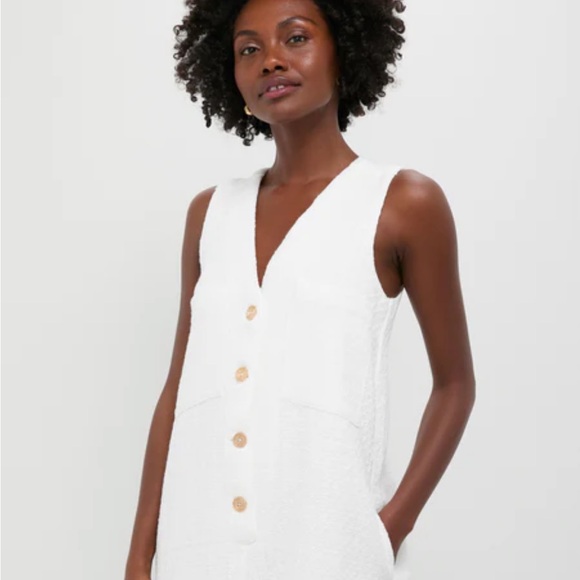 NWT Tuckernuck White Textured Myla Romper size Medium NWT - Picture 3 of 13